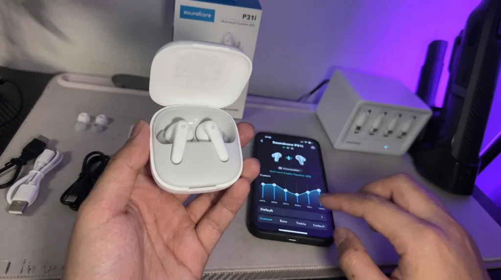 Picky Audio testing the Soundcore companion app EQ customization